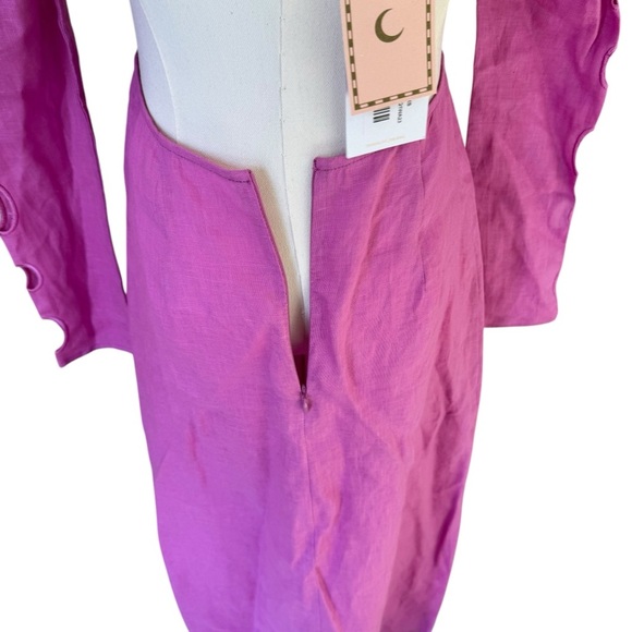 The Wolf Gang - NWT La Joya Cut-Out Linen Maxi Dress Sz XS - Picture 9 of 14